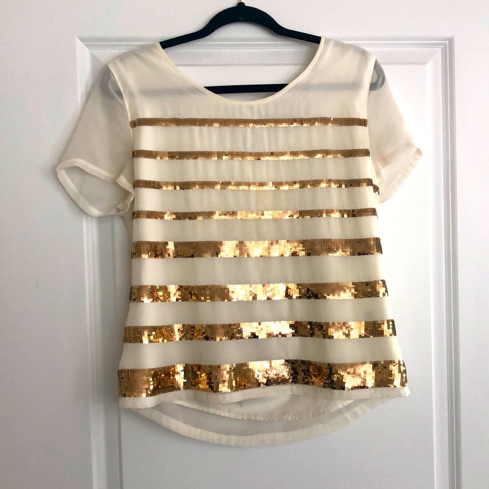 Sequin striped shirt